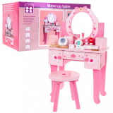 RAMIZ drevený toaletný stolík s príslušenstvom ružový