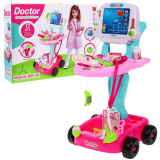 RAMIZ detský lekárský vozík s vyšetrením EKG ružový