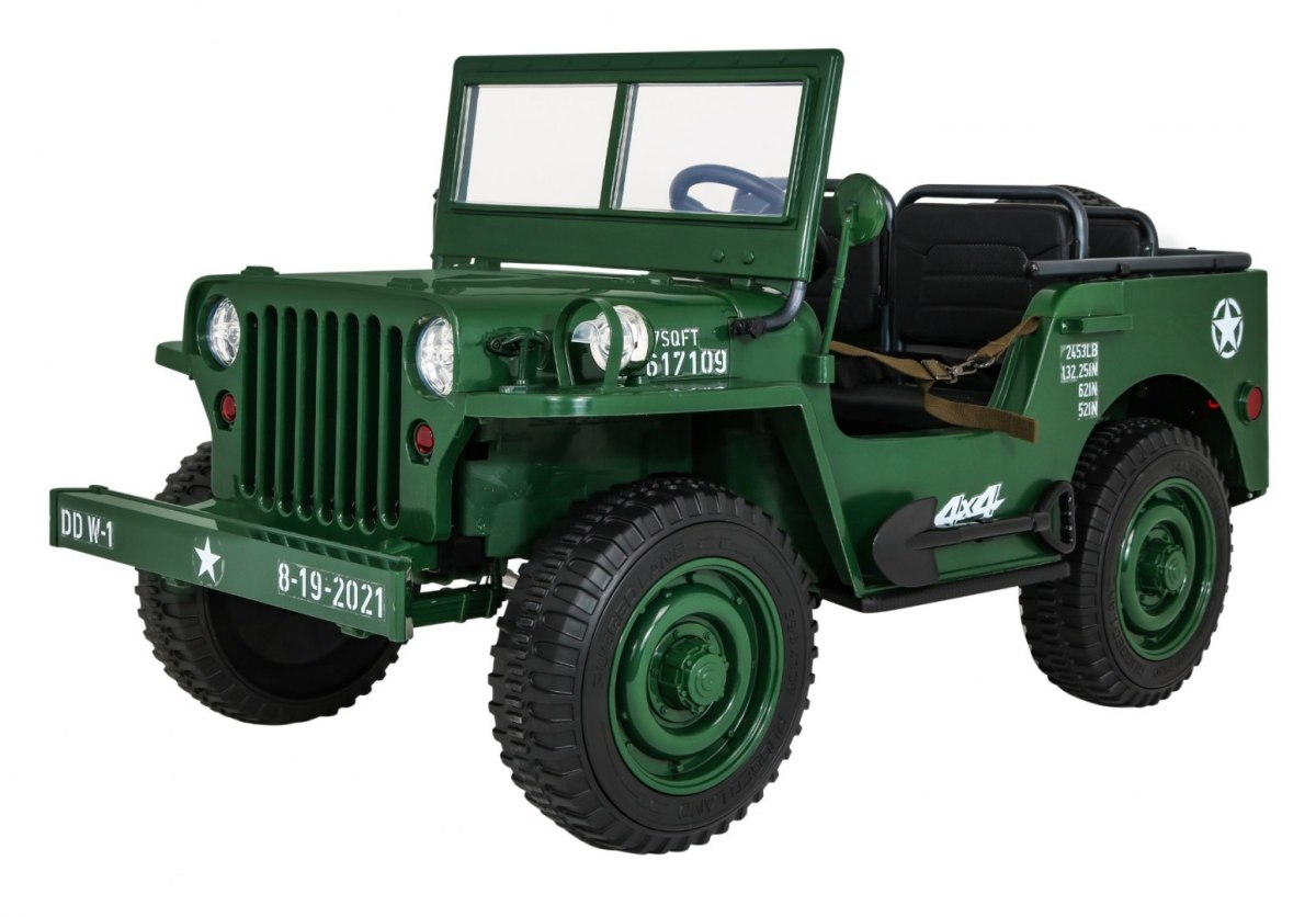 RAMIZ elektrické autíčko 4x4 Retro vojenské zelené