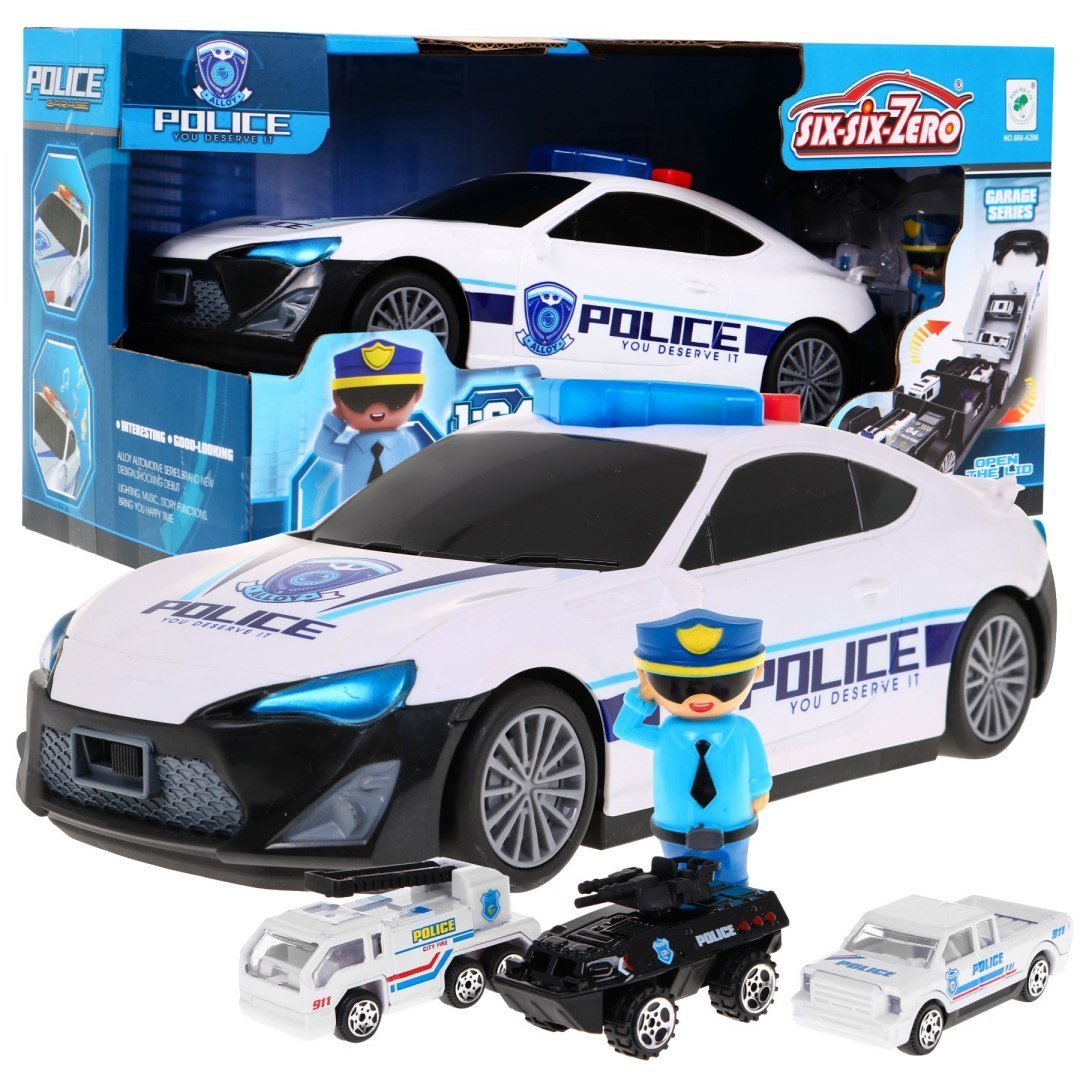 RAMIZ policajné auto s policajtom biele