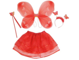 Detský kostým Motýlik+ sukňa červený 3-10 rokov