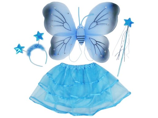 Detský kostým Motýlik+sukňa modrý 3-10 rokov