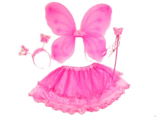 Detský kostým Motýlik + sukňa ružový 3-10 rokov