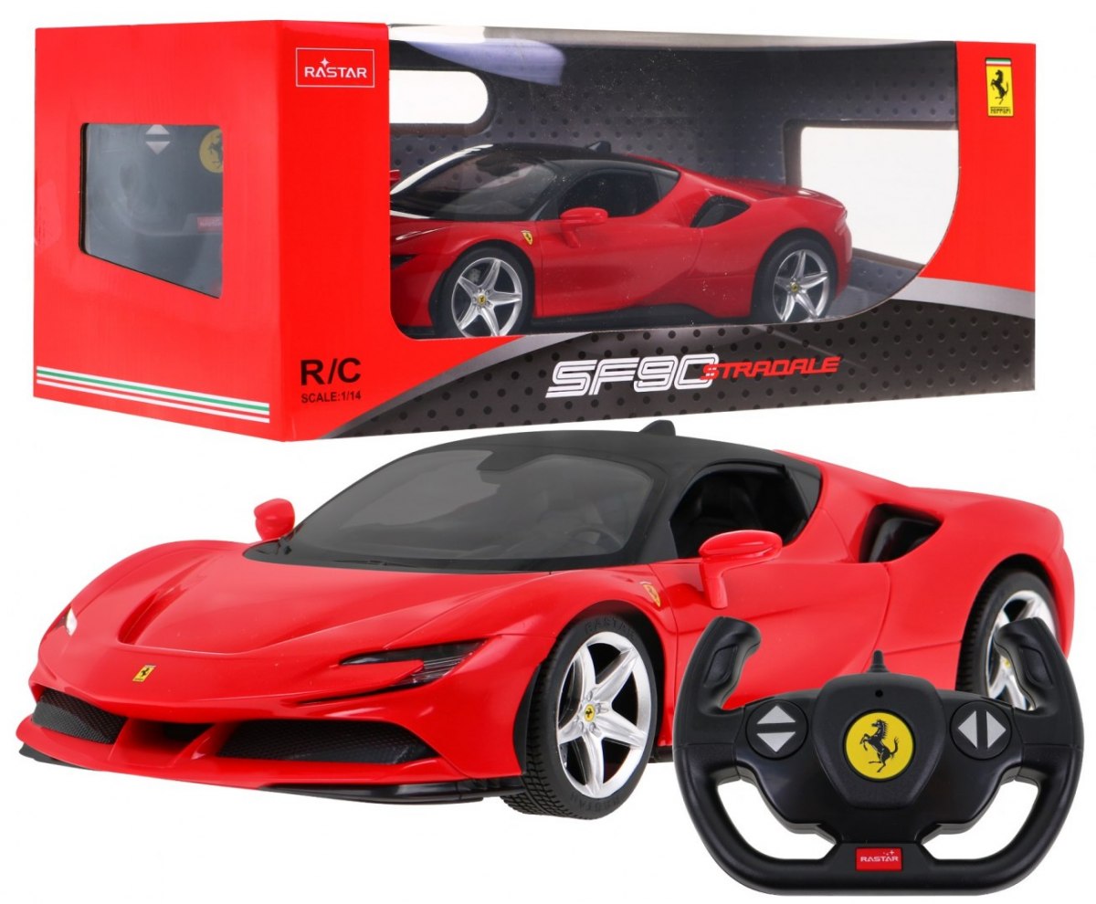 RASTAR RC auto Ferrari SF90 1:14 červené